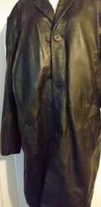 Men's L BLACK SOFT LEATHER COAT